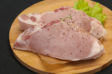Raw pork meat steak for grill