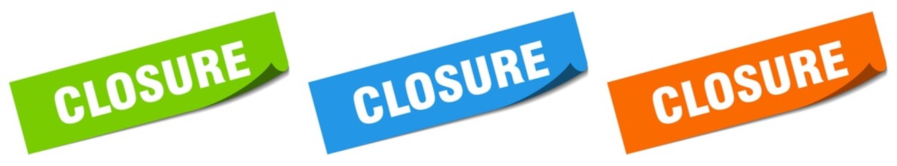 closure paper peeler sign set. closure sticker