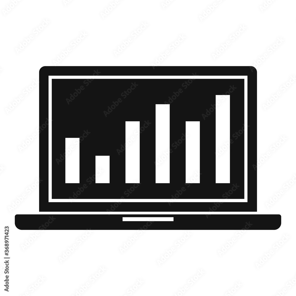 Poster laptop conversion rate graph icon. simple illustration of laptop conversion rate graph vector icon f