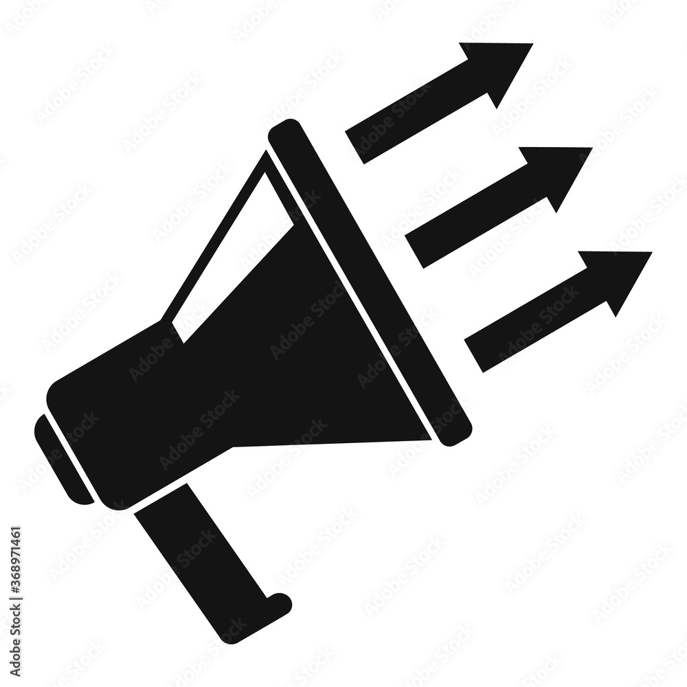 Poster megaphone conversion rate icon. simple illustration of megaphone conversion rate vector icon for web