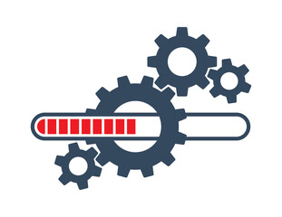 System update - loading progress bar or updating process concept for graphic and web design. Installation of application or software - isolated vector element