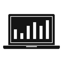 Laptop conversion rate graph icon. Simple illustration of laptop conversion rate graph vector icon for web design isolated on white background