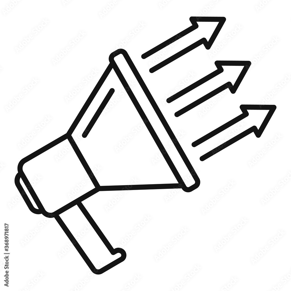 Poster megaphone conversion rate icon. outline megaphone conversion rate vector icon for web design isolate