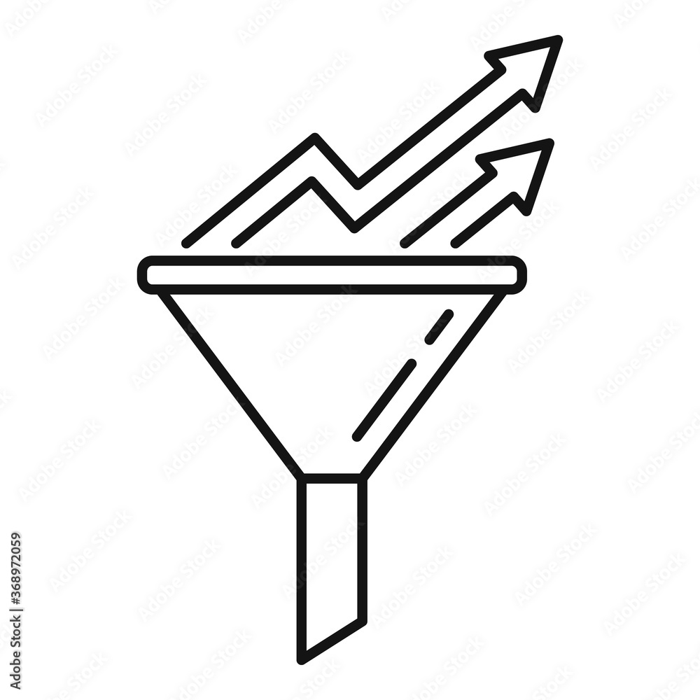 Poster conversion rate graph funnel icon. outline conversion rate graph funnel vector icon for web design i