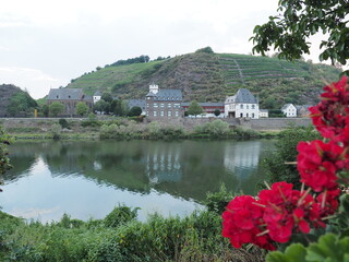 Obraz premium Schloss von der Leyen – Wasserschloss an der Mosel bei Kobern-Gondorf