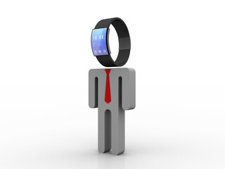 3d rendering fitness bracelet smart watch with patient