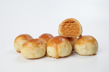 Tambun biscuits small Tau Sar Pneah famous Bukit Tambun Penang delicacies on white background