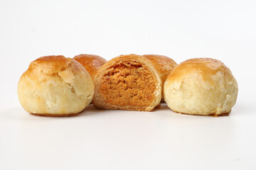Tambun biscuits small Tau Sar Pneah famous Bukit Tambun Penang delicacies on white background