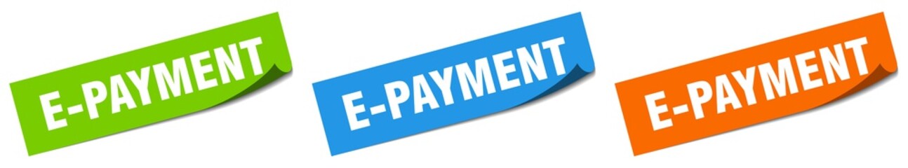e-payment paper peeler sign set. e-payment sticker