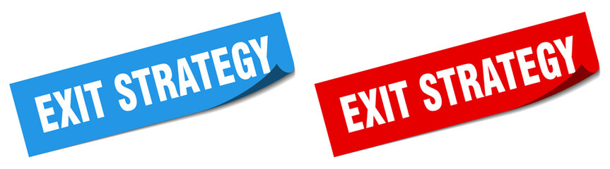 exit strategy paper peeler sign set. exit strategy sticker