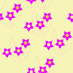 Obraz na płótnie Canvas Abstract burgundy flowers on a yellow background for textiles. Seamless pattern.