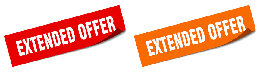 extended offer paper peeler sign set. extended offer sticker