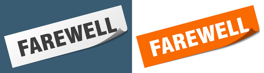 farewell paper peeler sign set. farewell sticker