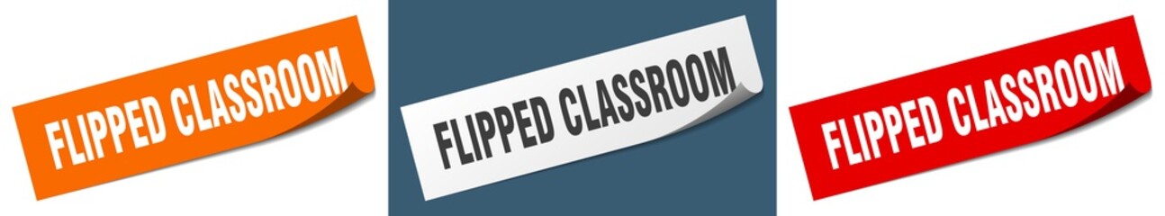 flipped classroom paper peeler sign set. flipped classroom sticker