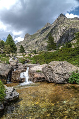 Paysage de montagne dans le Parc National du Mercantour dans le Sud des Alpes