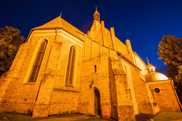 Church in Bydgoszcz at night