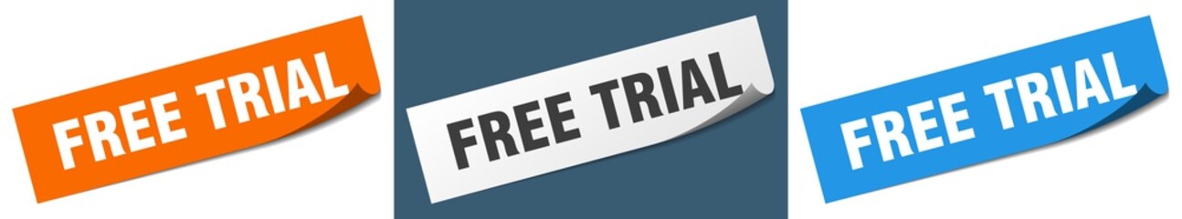 free trial paper peeler sign set. free trial sticker