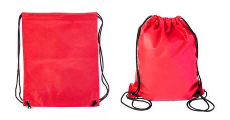 drawstring pack isolated