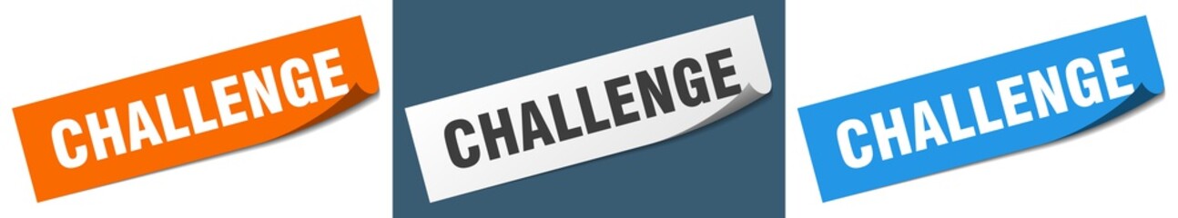 challenge paper peeler sign set. challenge sticker