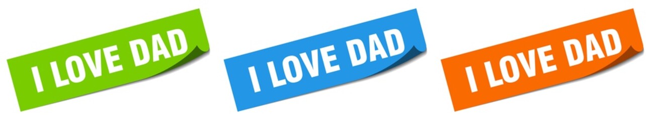 i love dad paper peeler sign set. i love dad sticker