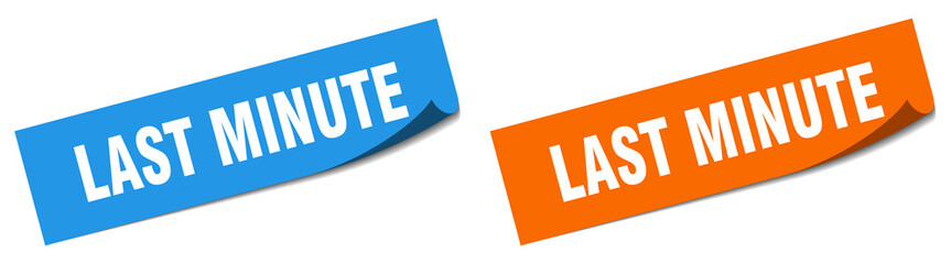 last minute paper peeler sign set. last minute sticker