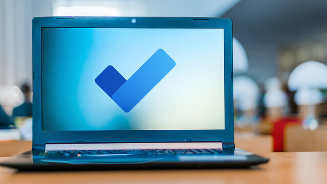 Laptop computer displaying logo of Microsoft To Do