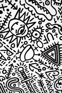 Fototapeta creative wallpaper drawings, doodle pattern design