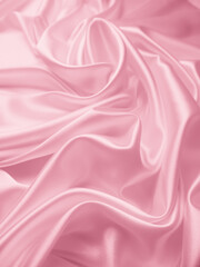 Beautiful elegant wavy light pink satin silk luxury cloth fabric texture, abstract background design. 