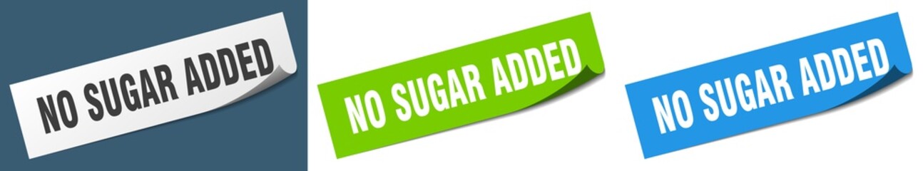 no sugar added paper peeler sign set. no sugar added sticker