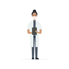 Doctor in a medical mask. Hospital professional. Medic. Flat style. Vector illustration
