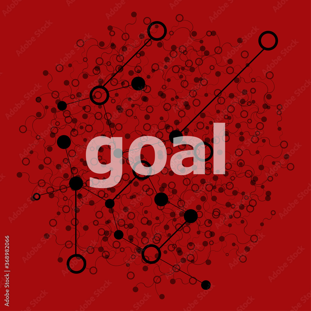 Poster text goal. business concept . abstract background with connecting dots and lines