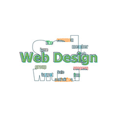 Fototapeta premium Text Web Design. It concept . Logo design template elements for your application or corporate identity