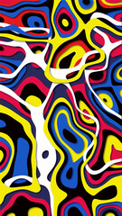 3D image. Multicolored waves pattern