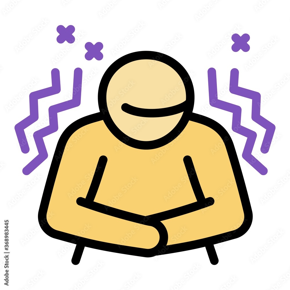 Poster man frostbite icon. outline man frostbite vector icon for web design isolated on white background