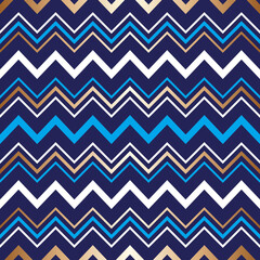 Gold seamless pattern. Background stripe chevron. Elegant zigzag lines. Repeating delicate chevrons striped texture for design. Tender golden backdrop for prints, fabric, wallpaper, textile. Vector