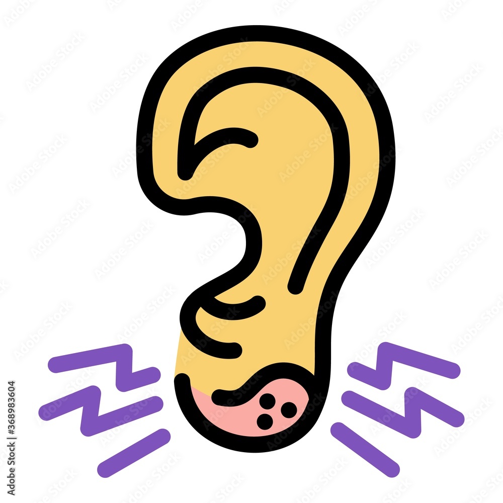 Poster ear frostbite icon. outline ear frostbite vector icon for web design isolated on white background
