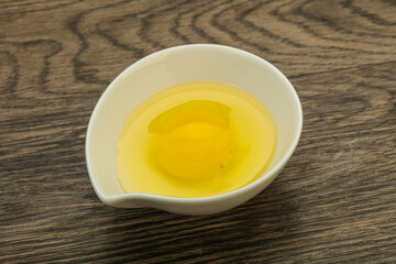 Raw Chicken egg in the bowl