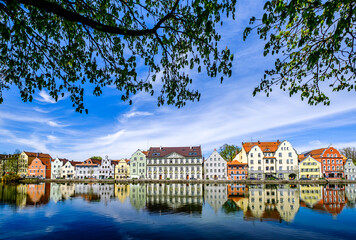 historic facades in Landshut - bavaria