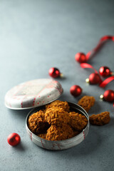 Homemade festive carrot cookies with nuts