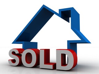 3D rendering Concept of house for sale
