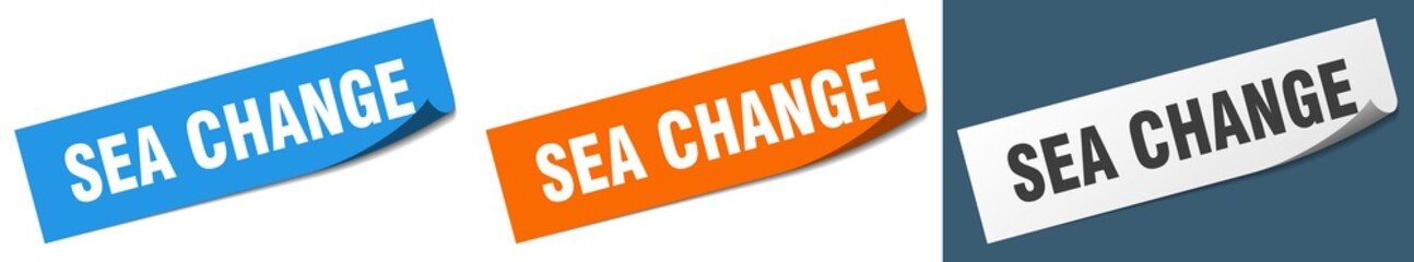 sea change paper peeler sign set. sea change sticker