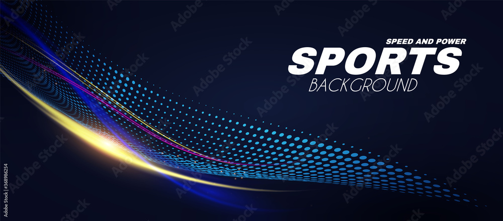 Wall mural abstract sport background with motion elements. light dynamic effect.