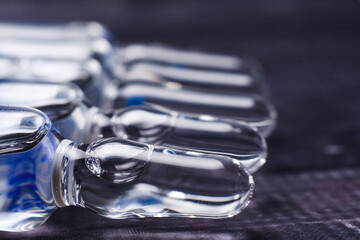 the medical ampoules with liquid