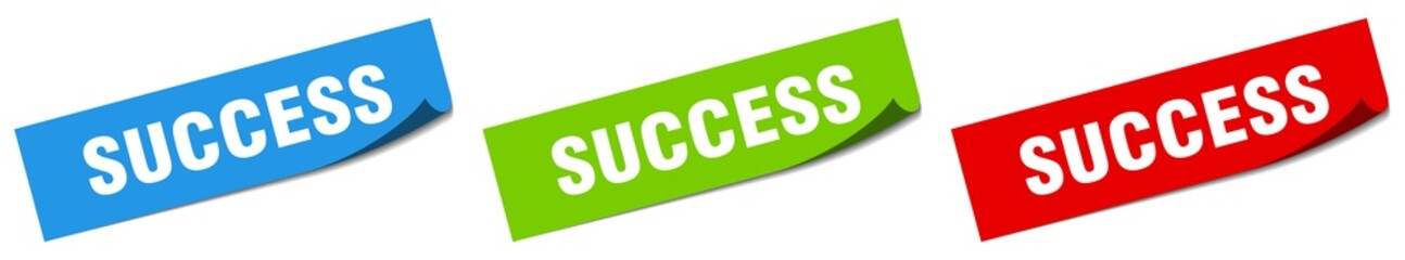 success paper peeler sign set. success sticker