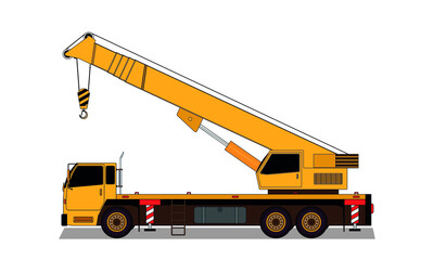 Fototapeta premium truck with crane drawing in vector