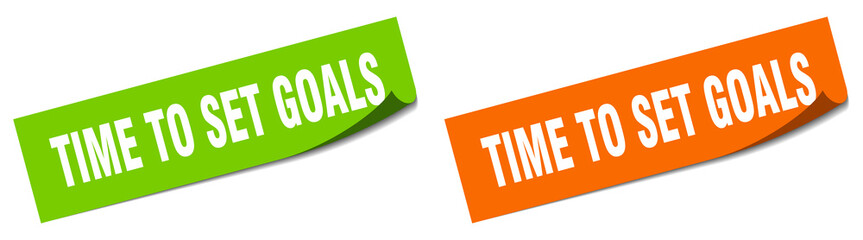 time to set goals paper peeler sign set. time to set goals sticker