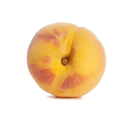 whole ripe yellow peach isolated on a white background