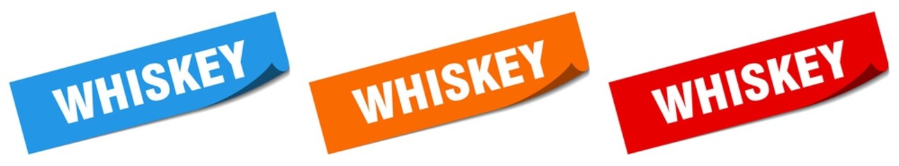 whiskey paper peeler sign set. whiskey sticker