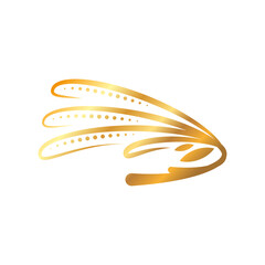 golden floral ornament on white background