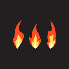 Vector fire isolated for candle collection icon logo design
